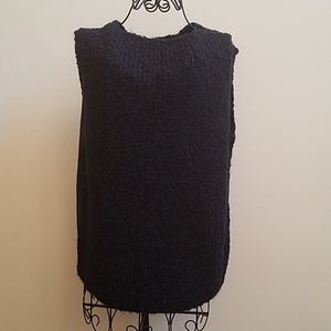 Women's Italian sleeveless navy blue sweater